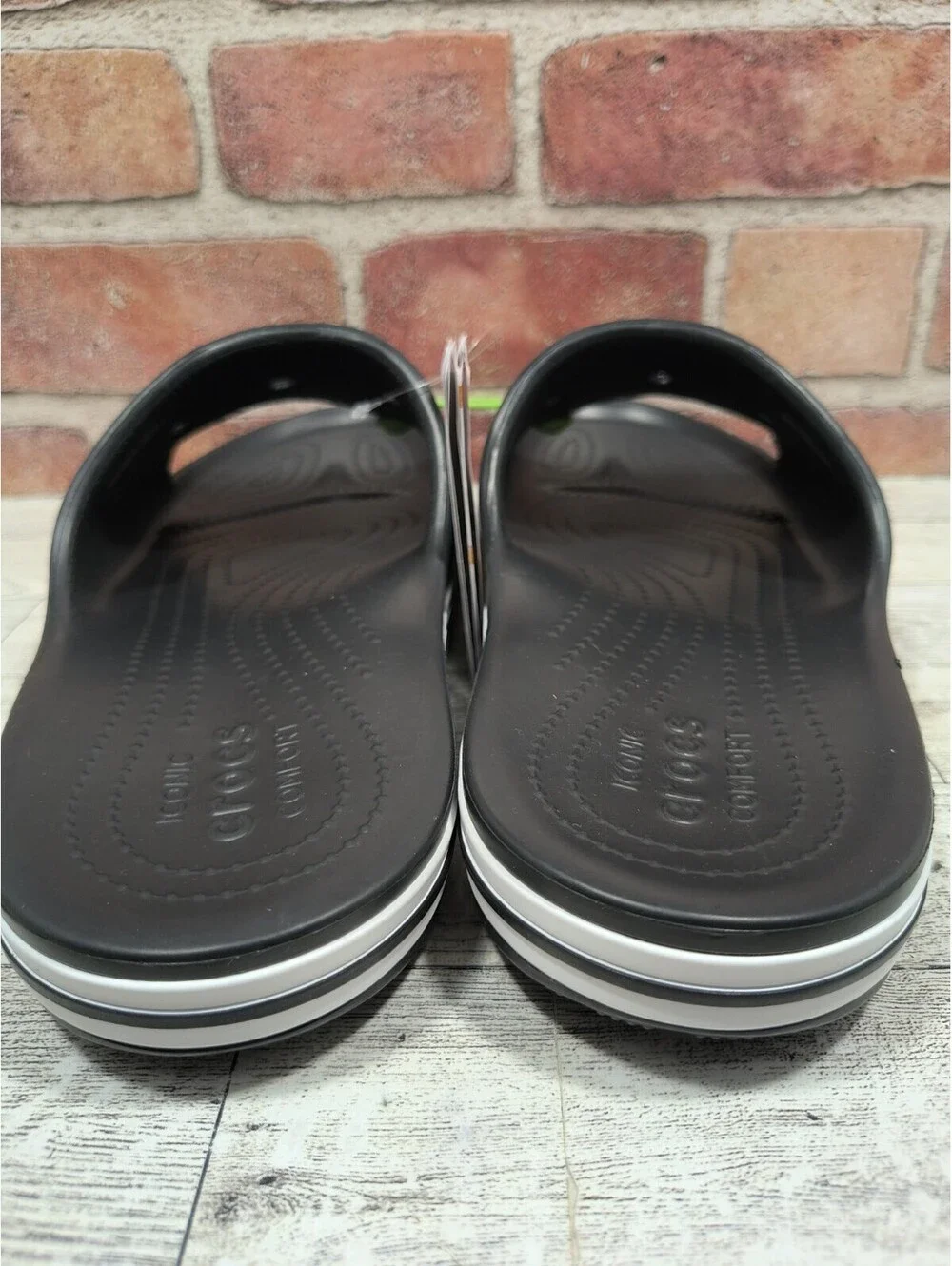 Crocs Bayaband Slide Sandals Men's Size 11 Black/White 205392-066 NWT